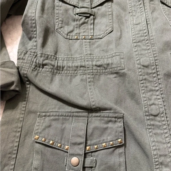 Democracy Women's Olive Green utility Jacket with Lace-Up Back-medium - Picture 6 of 12